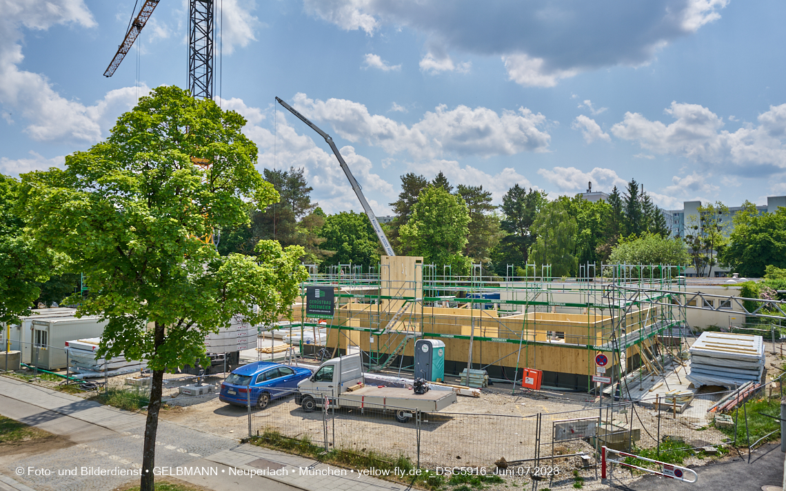 07.06.2023 - aktuelle Fotos von der »Baustelle zum Hort für Kinder« in Neuperlach in München